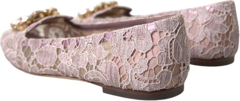 Dolce & Gabbana Kristalversierde balletflats roze Pink Dames