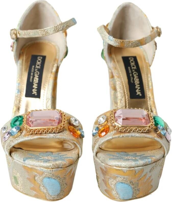 Dolce & Gabbana Kristalversierde Bloemsandalen Multicolor Dames