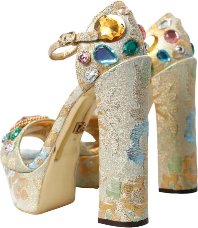 Dolce & Gabbana Kristalversierde Bloemsandalen Multicolor Dames