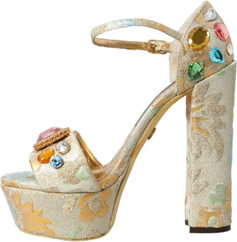 Dolce & Gabbana Kristalversierde Bloemsandalen Multicolor Dames