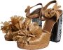 Dolce & Gabbana Kristalversierde enkelband sandalen Brown Dames - Thumbnail 3