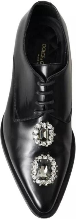 Dolce & Gabbana Kristalversierde Formele Leren Schoenen Black Dames