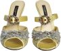 Dolce & Gabbana Kristalversierde gele satijnen sandalen Yellow Dames - Thumbnail 2