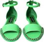 Dolce & Gabbana Neon Groene Kristal Enkelband Sandalen Green Dames - Thumbnail 10