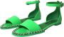 Dolce & Gabbana Neon Groene Kristal Enkelband Sandalen Green Dames - Thumbnail 11