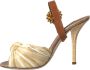 Dolce & Gabbana Kristalversierde Raffia Sandalen Beige Dames - Thumbnail 10