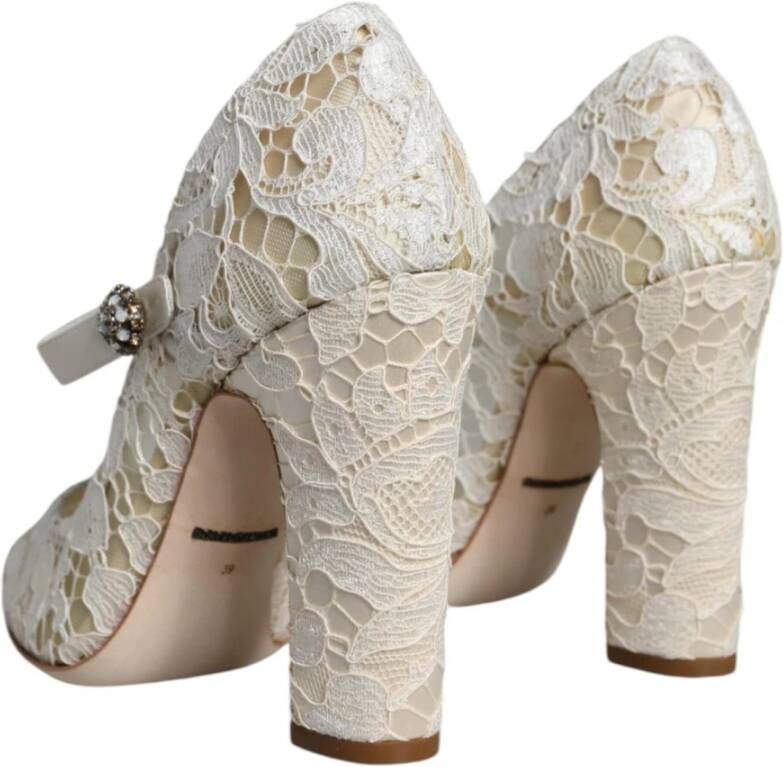 Dolce & Gabbana Kristalversierde hak sandalen White Dames