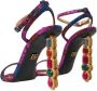 Dolce & Gabbana Kristalversierde Jacquard Sandalen Multicolor Dames - Thumbnail 4