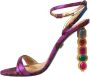 Dolce & Gabbana Kristalversierde Jacquard Sandalen Multicolor Dames - Thumbnail 5