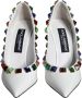 Dolce & Gabbana Kristalversierde Leren Hoge Hakken Pumps White Dames - Thumbnail 2