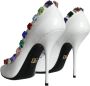 Dolce & Gabbana Kristalversierde Leren Hoge Hakken Pumps White Dames - Thumbnail 4