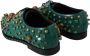 Dolce & Gabbana Groene Leren Kristallen Jurk Broque Schoenen Green - Thumbnail 7