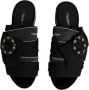 Dolce & Gabbana Kristalversierde Leren Slides Black Dames - Thumbnail 3