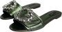 Dolce & Gabbana Kristalversierde Platte Sandalen Green Dames - Thumbnail 3