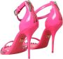 Dolce & Gabbana Kristalversierde Roze Leren Hakken Pink Dames - Thumbnail 3