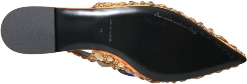 Dolce & Gabbana Kristalversierde Satijnen Flats Multicolor Dames