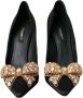 Dolce & Gabbana Zwarte Satijnen Strikpumps met Kristallen Black Dames - Thumbnail 7