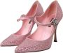 Dolce & Gabbana Kristalversierde Satijnen Pumps Pink Dames - Thumbnail 4