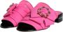 Dolce & Gabbana Kristalversierde Slide Sandalen Roze Zwart Pink Dames - Thumbnail 4