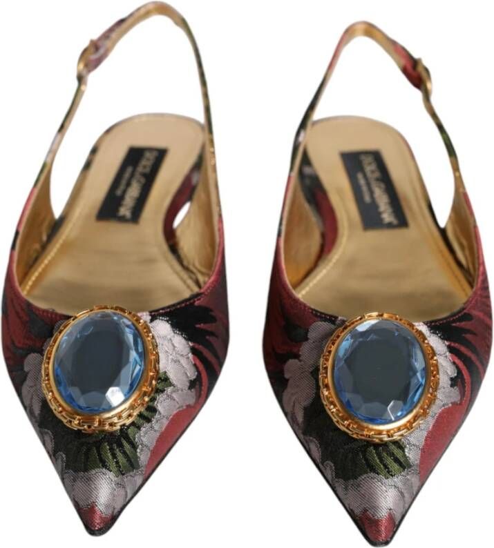 Dolce & Gabbana Kristalversierde Slingback Flats Multicolor Dames