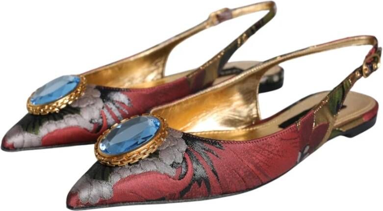 Dolce & Gabbana Kristalversierde Slingback Flats Multicolor Dames