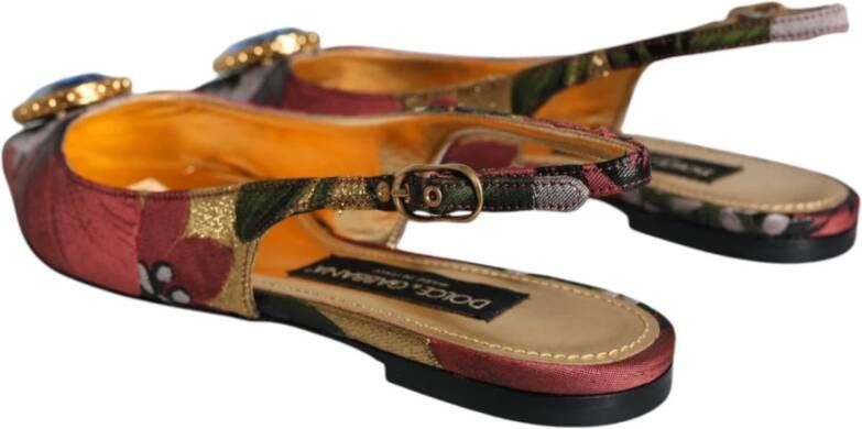 Dolce & Gabbana Kristalversierde Slingback Flats Multicolor Dames