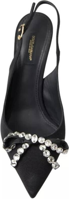 Dolce & Gabbana Kristalversierde Slingback Hakken Black Dames