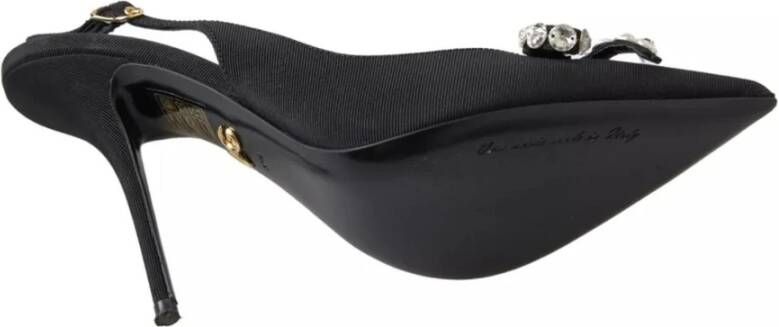 Dolce & Gabbana Kristalversierde Slingback Hakken Black Dames