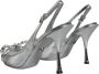 Dolce & Gabbana Kristalversierde Slingback Hakken Zilver Gray Dames - Thumbnail 4