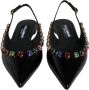 Dolce & Gabbana Kristalversierde Slingback Platte Schoenen Black Dames - Thumbnail 2