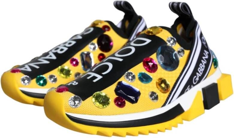 Dolce & Gabbana Kristalversierde Slip-On Sneakers Multicolor Dames