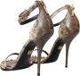 Dolce & Gabbana Kristalversierde Slippers van Slangeleer Brown Dames - Thumbnail 4