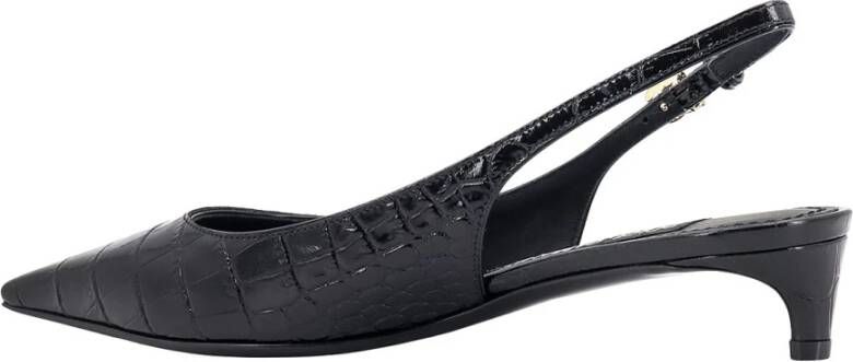 Dolce & Gabbana Krokoprint Leren Slingback Schoenen Black Dames