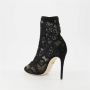 Dolce & Gabbana Black Stretch Socks Taormina Lace Boots Shoes Zwart Dames - Thumbnail 4