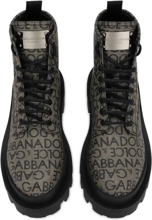 Dolce & Gabbana Lace-up Boots Grijs Heren