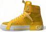 Dolce & Gabbana Hoge Leren Sneakers met Color-Block Design Yellow Dames - Thumbnail 4