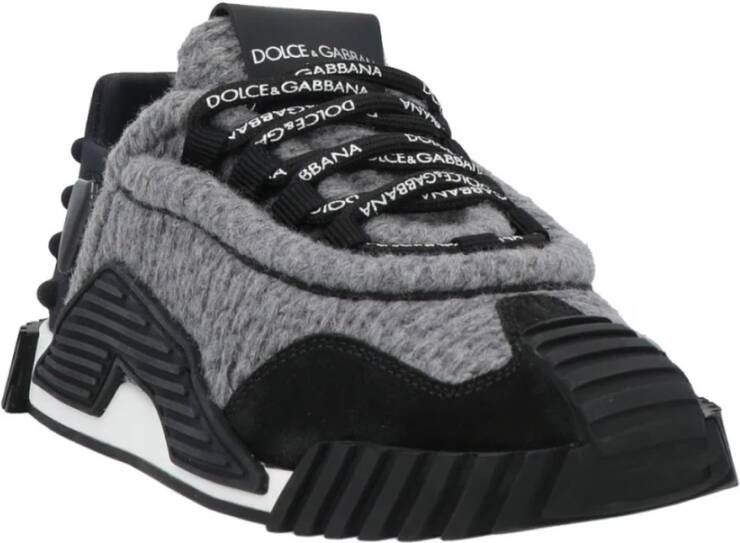 Dolce & Gabbana Lage grijze en zwarte sneakers Black Heren