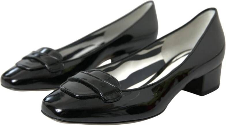 Dolce & Gabbana Lakleren Blokhakken Pumps Schoenen Black Dames