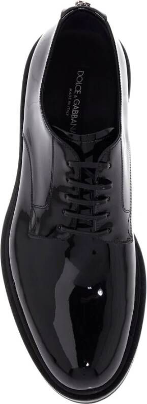 Dolce & Gabbana Lakleren Derby Veterschoenen Black Heren