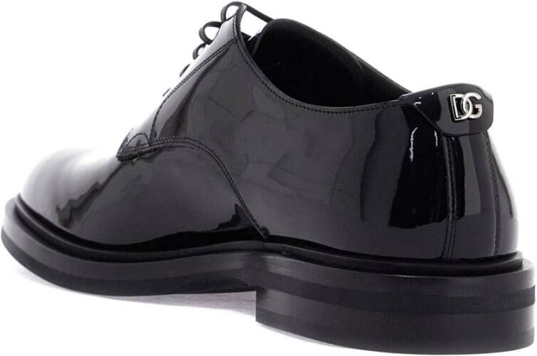 Dolce & Gabbana Lakleren Derby Veterschoenen Black Heren