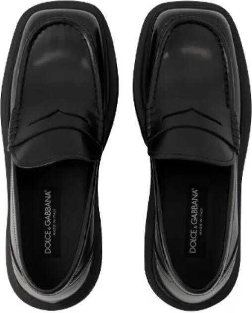 Dolce & Gabbana Leather flats Black Dames