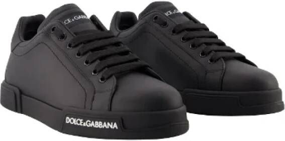 Dolce & Gabbana Leather sneakers Black Heren