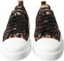 Dolce & Gabbana Leopard Canvas Casual Sneakers Schoenen Brown Heren - Thumbnail 2