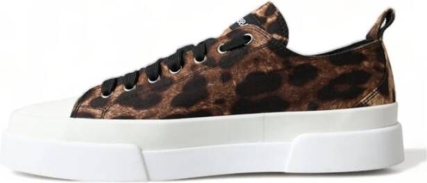 Dolce & Gabbana Leopard Canvas Casual Sneakers Schoenen Brown Heren