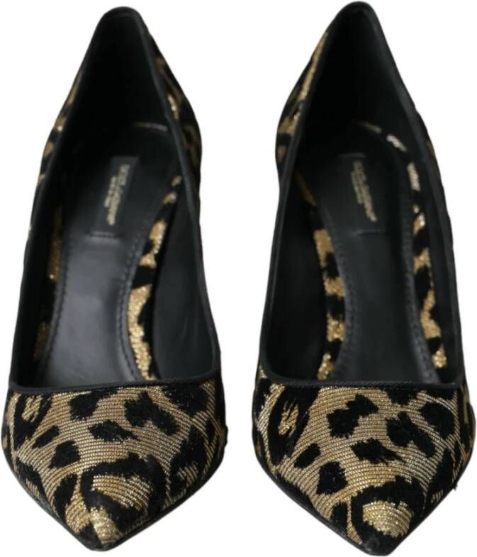 Dolce & Gabbana Leopard Lurex Heels Pumps Schoenen Green Dames