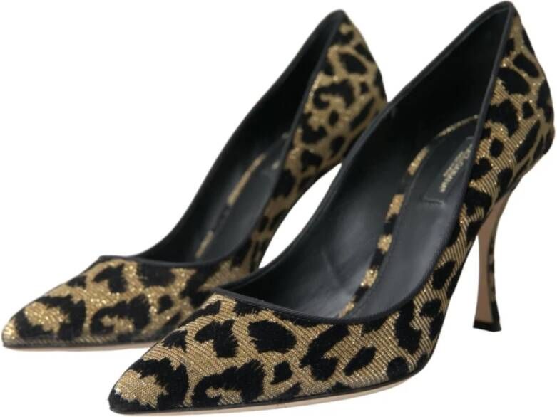 Dolce & Gabbana Leopard Lurex Heels Pumps Schoenen Green Dames