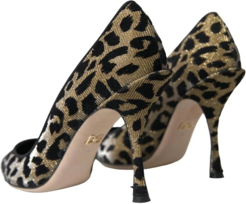 Dolce & Gabbana Leopard Lurex Heels Pumps Schoenen Green Dames