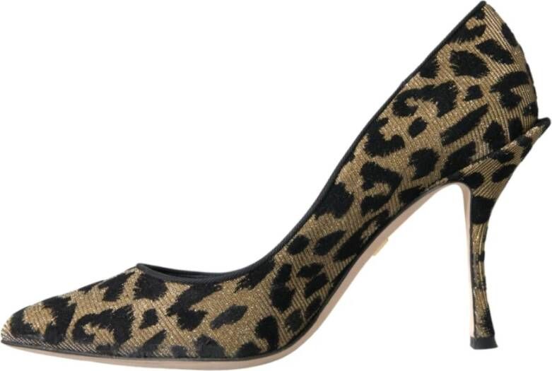 Dolce & Gabbana Leopard Lurex Heels Pumps Schoenen Green Dames