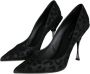 Dolce & Gabbana Leopard Lurex High Heel Pumps Black Dames - Thumbnail 3