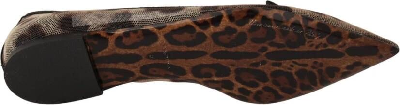 Dolce & Gabbana Leopard Platte Ballerina Ballerinas Brown Dames